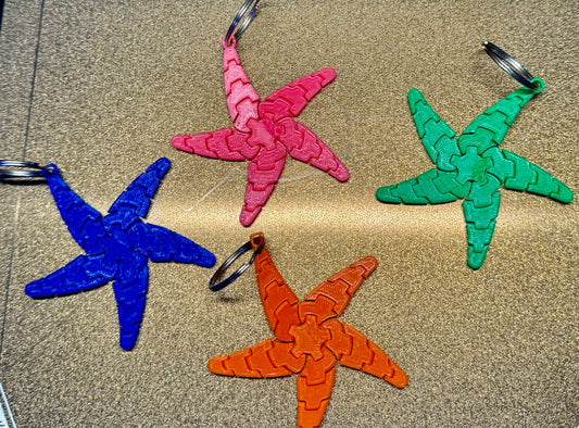 Flexi starfish keychain