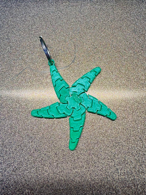 Flexi starfish keychain